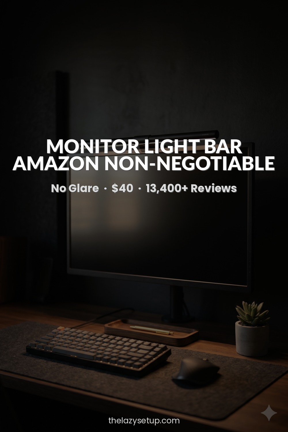 27 Pinterest-Worthy Desk Setup Ideas (That Are Actually Affordable) Monitor light bar for desk — Quntis Amazon review