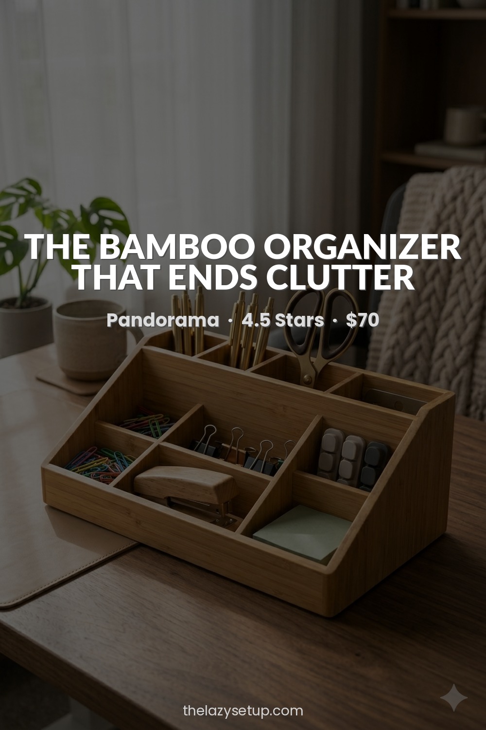 27 Pinterest-Worthy Desk Setup Ideas (That Are Actually Affordable) Bamboo desk organizer large — Pandorama Amazon review