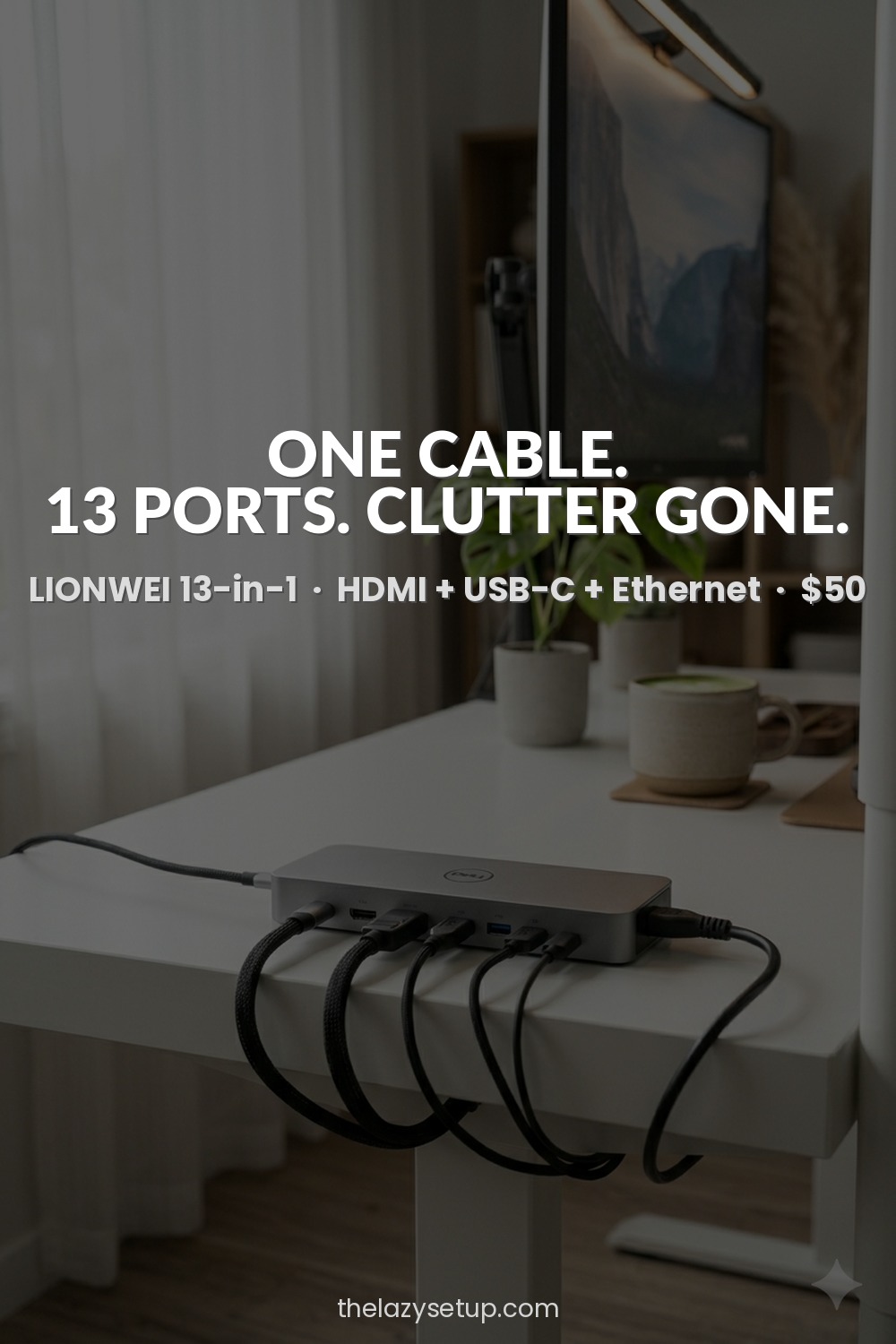27 Pinterest-Worthy Desk Setup Ideas (That Are Actually Affordable) 13-in-1 USB-C docking station hub — LIONWEI Amazon review