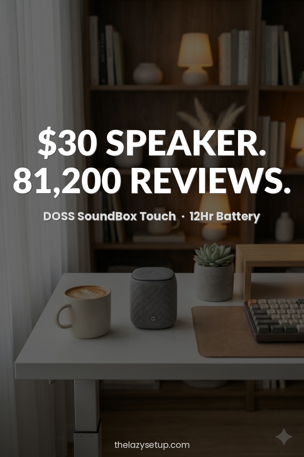 27 Pinterest-Worthy Desk Setup Ideas (That Are Actually Affordable) Bluetooth desk speaker touch control — DOSS SoundBox Amazon review