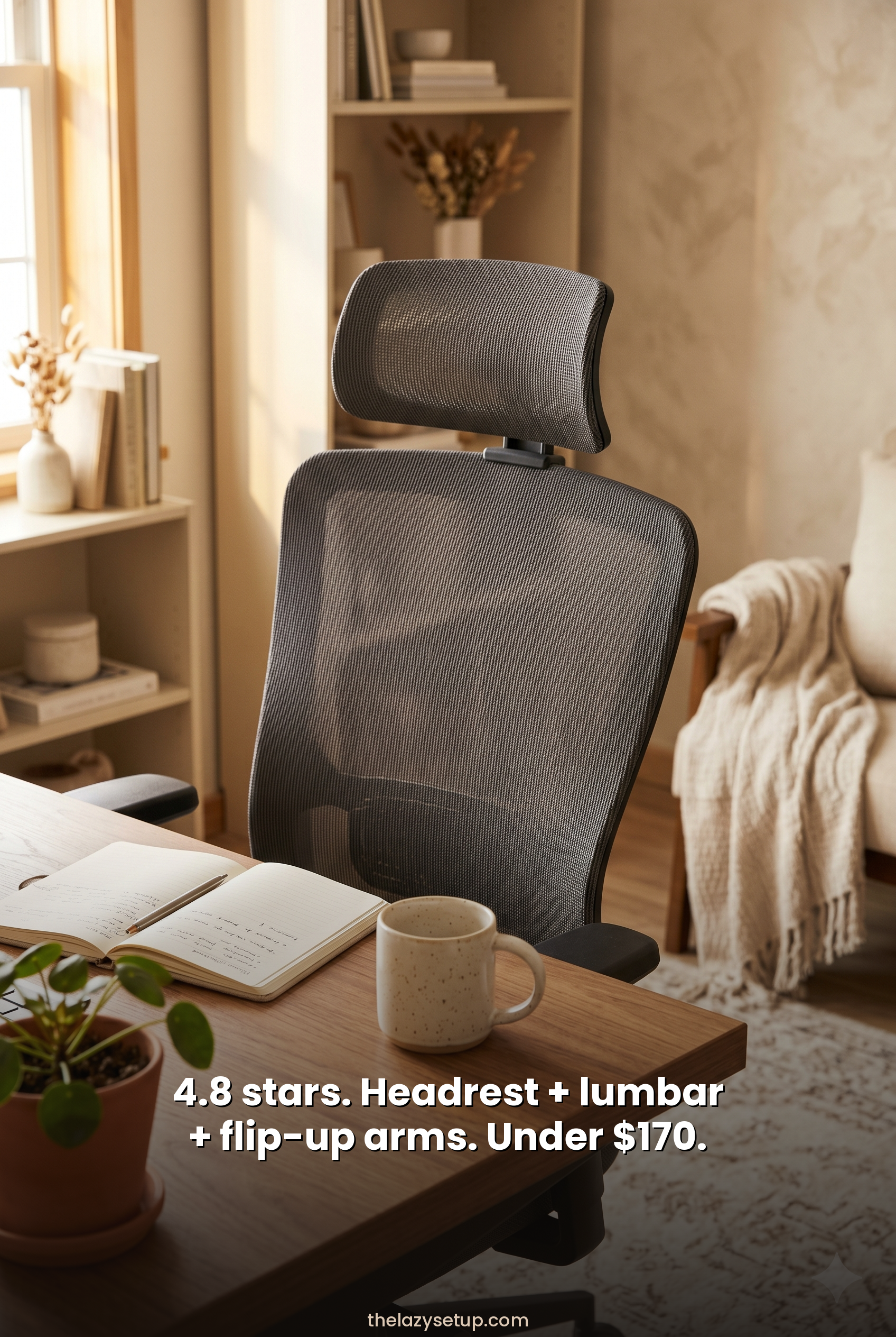 Ergonomic Mesh Chair with Adjustable Headrest — Best Neck Support