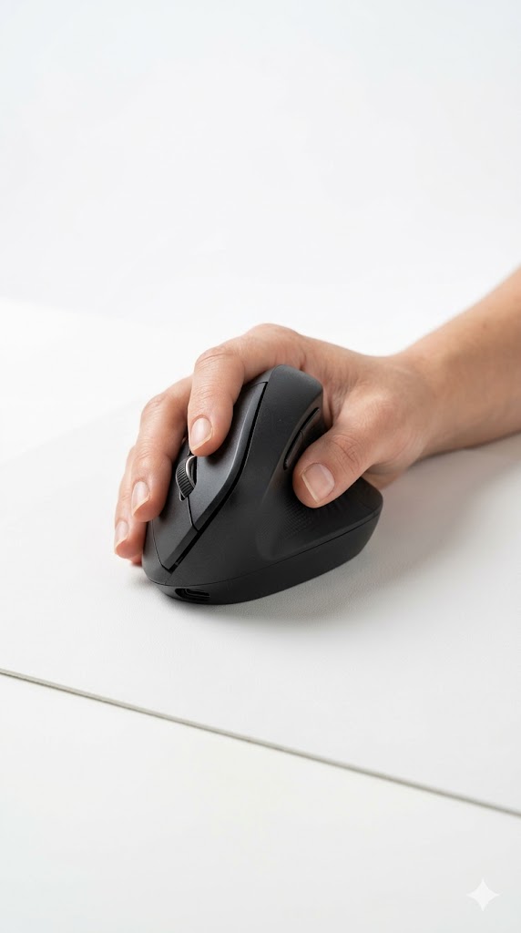 The Clean Minimal Desk Setup: How to Get That 'Nothing on the Desk' Look ProtoArc vertical ergonomic mouse on a clean desk