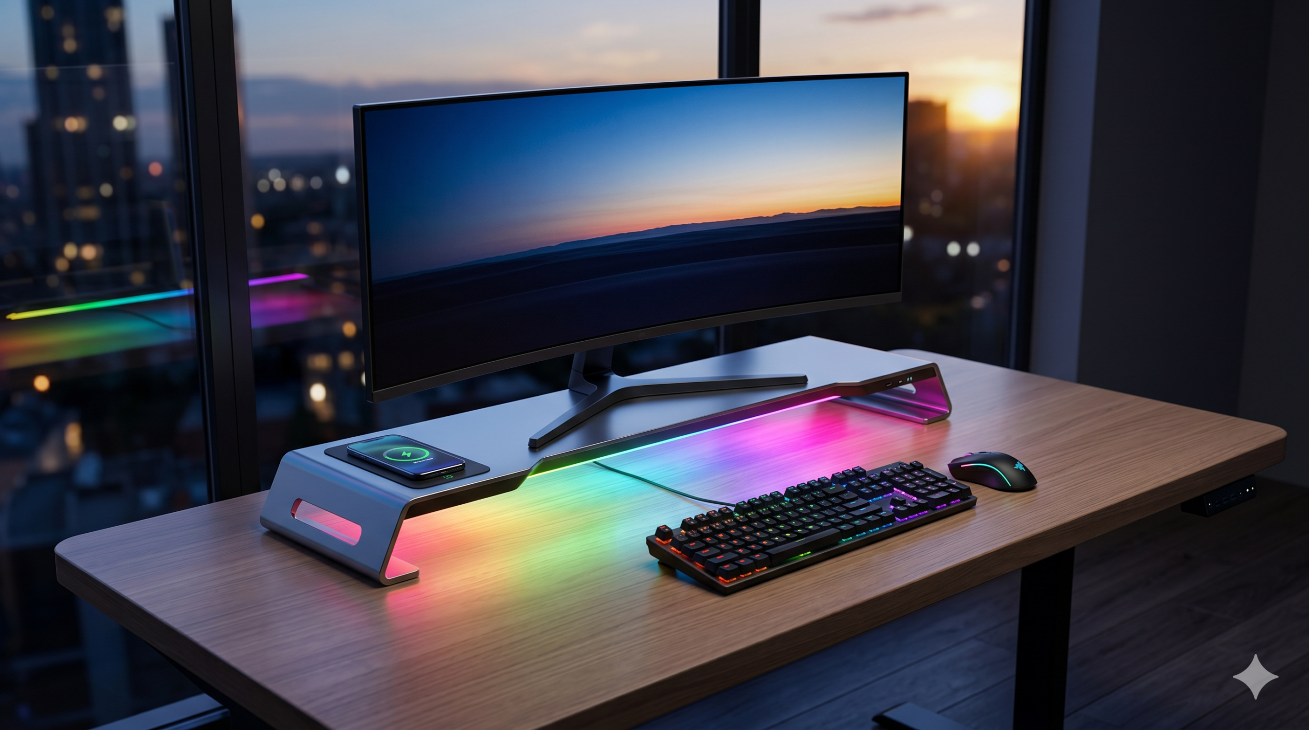 Monitor Stand with Wireless Charging